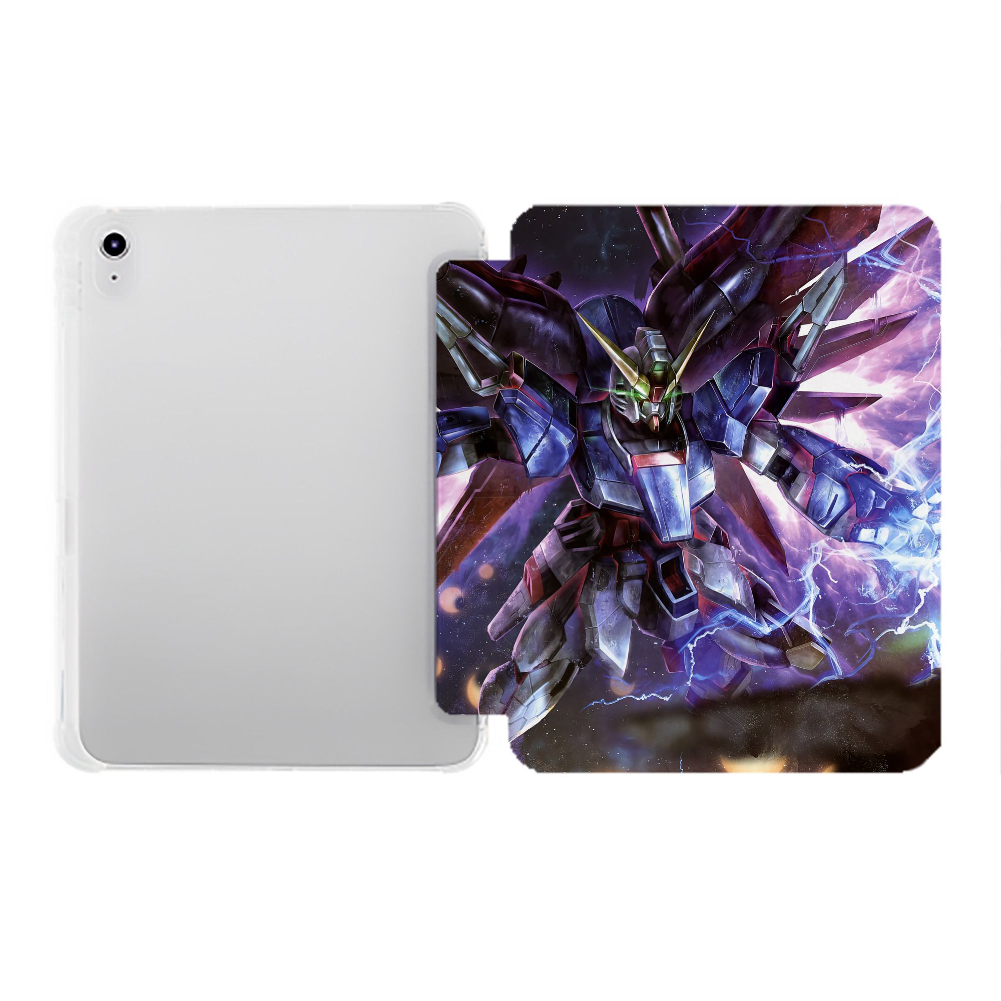 （画像用） 機動戦士ガンダム Mobile Suit Gundam IPad ケース ペン収納付き 三つ折りスタンド PUレザー×シリコン 対応機種9.5/10.5/10.9インチ